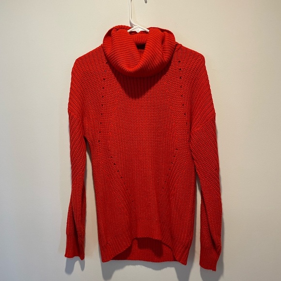 Poof Apparel Cowl Neck Sweater Red Size Medium - Picture 1 of 4